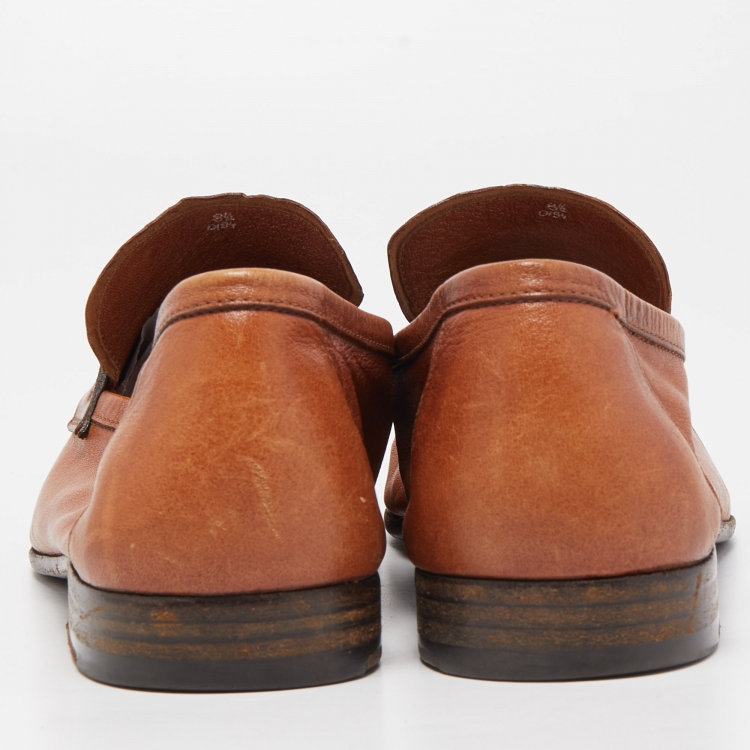 Pre Owned Berluti Brown Leather Lorenzo Loafers Size 42.5 