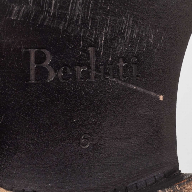Pre Owned Berluti Black Galet Scritto Leather Alessandro Oxfords Size 40