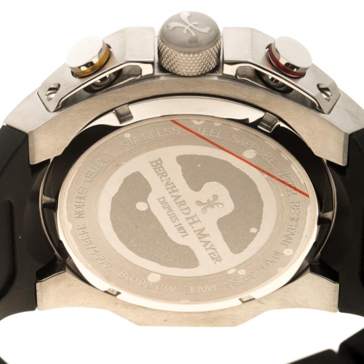 Pre Owned Bernhard H. Mayer White Stainless Steel Striker Men's Wristwatch 50 mm