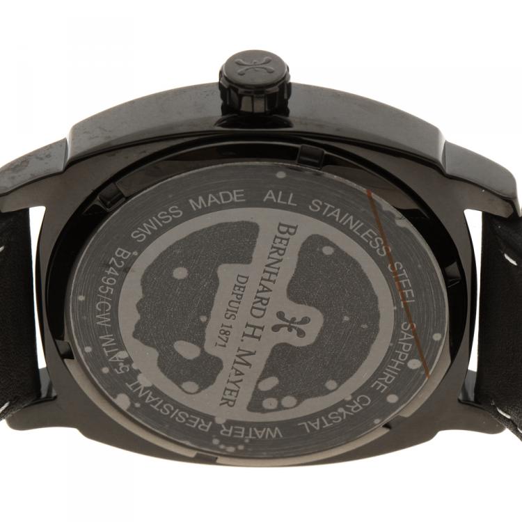 Pre Owned Bernhard H Mayer Black Stainless Steel IL Nero Men's Wristwatch 44 mm