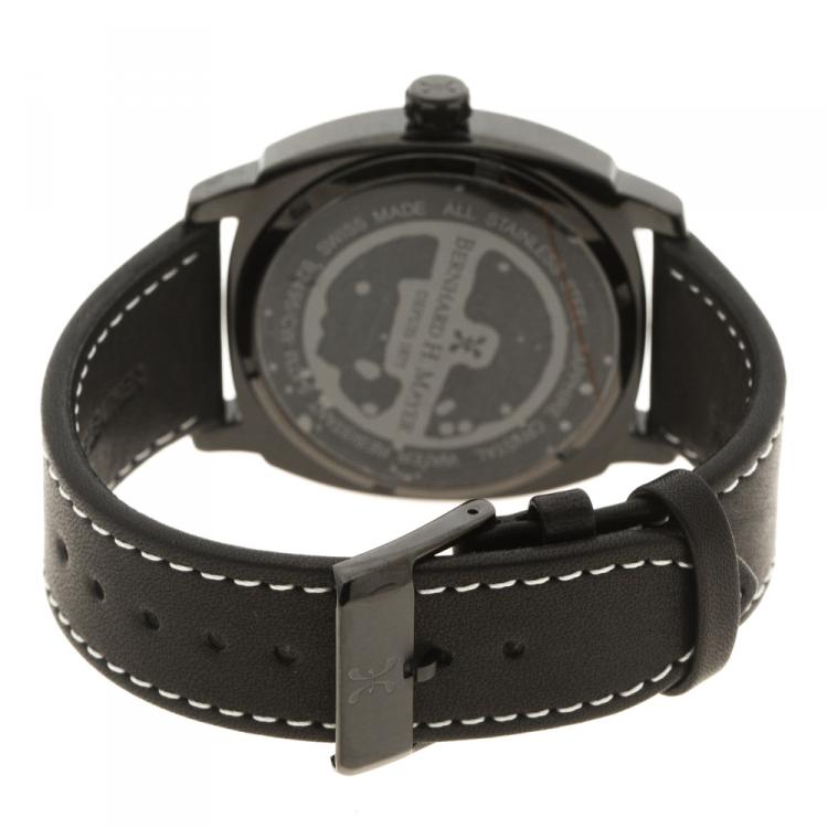 Pre Owned Bernhard H Mayer Black Stainless Steel IL Nero Men's Wristwatch 44 mm