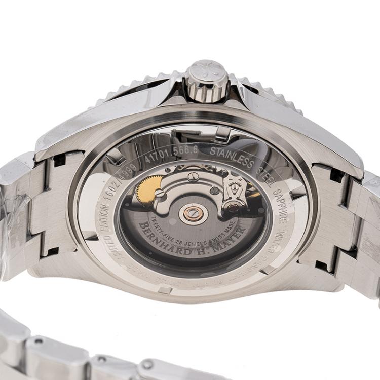 Pre Owned Bernhard H. Mayer Black Stainless Steel Nauticus Austro Limited Edition Men's Wristwatch 45 mm