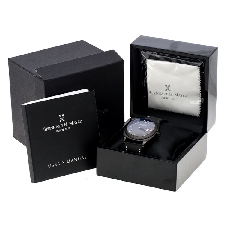 Pre Owned Bernhard H Mayer Black Stainless Steel IL Nero Men's Wristwatch  44 mm