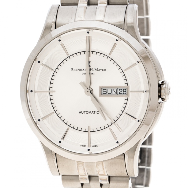 Pre Owned Bernhard H Mayer Silver Stainless Steel Chronos Limited Edition Men's Wristwatch 42MM