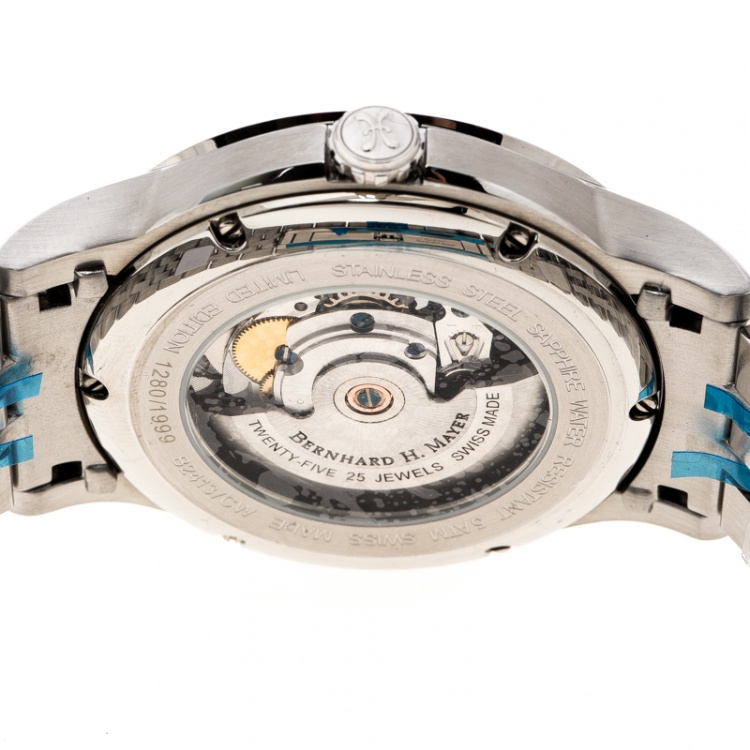 Pre Owned Bernhard H Mayer Silver Stainless Steel Chronos Limited Edition Men's Wristwatch 42MM