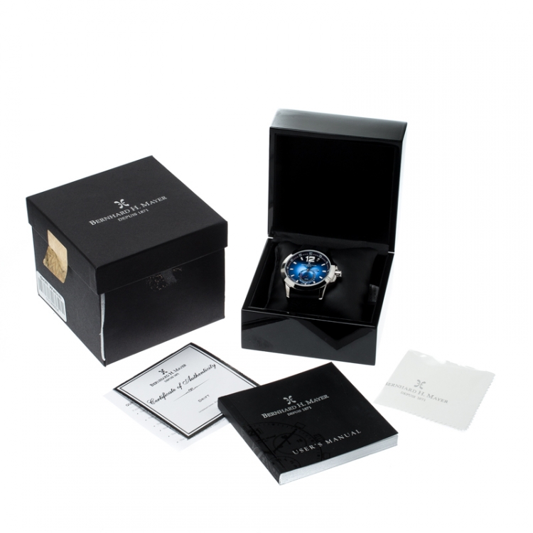 Pre Owned Bernhard H. Mayer Blue Stainless Steel Drift Men's Wristwatch 44 mm