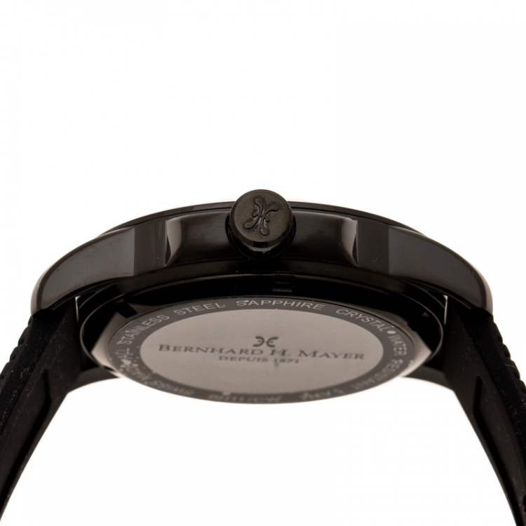 Pre Owned Bernhard H. Mayer Black PVD Coated Stainless Steel Drift Glider Men's Wristwatch 44 mm