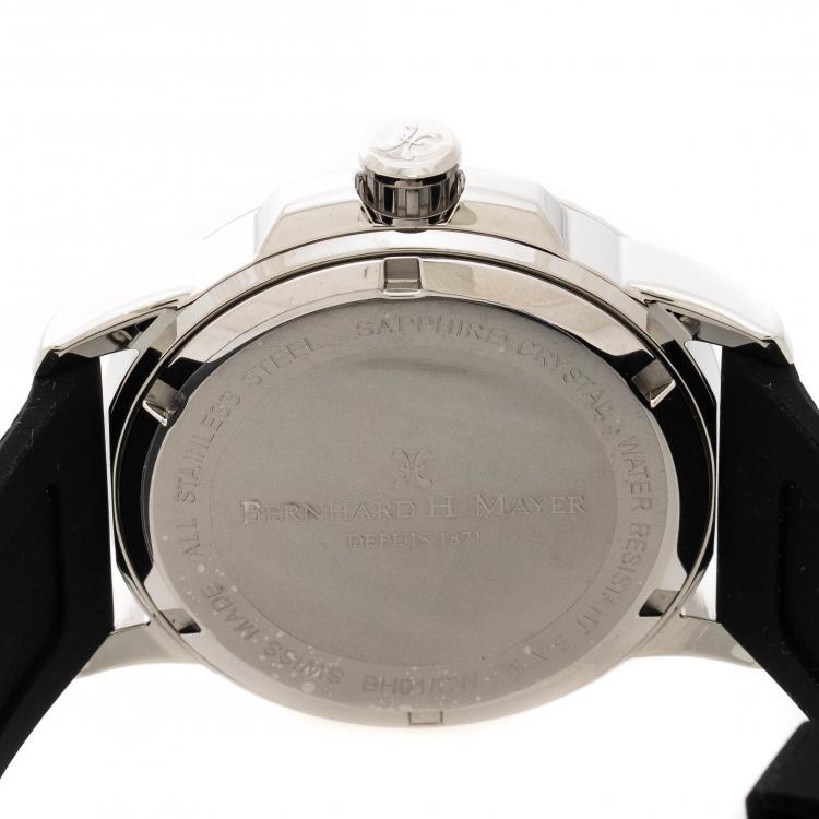 Pre Owned Bernhard H Mayer Blue Stainless Steel Drift Men's Wristwatch 44 mm