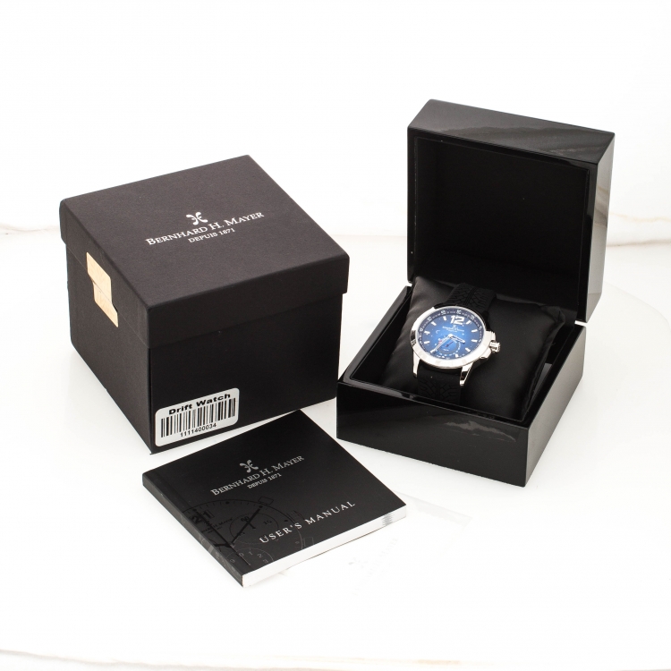 Pre Owned Bernhard H Mayer Blue Stainless Steel Drift Men's Wristwatch 44 mm