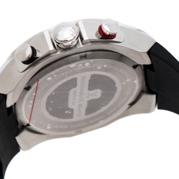 Pre Owned Bernhard H. Mayer White Stainless Steel Striker Victory Men's Wristwatch 52 mm