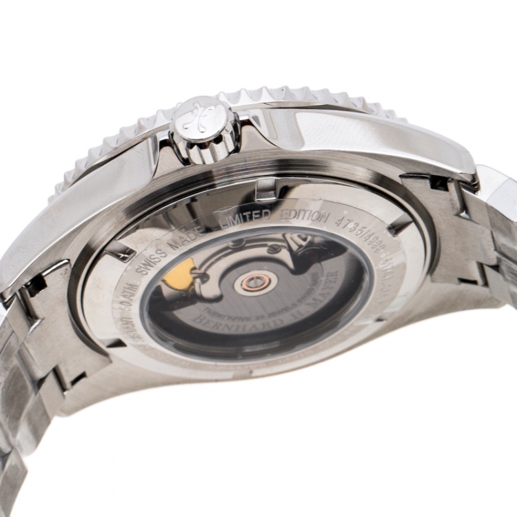 Pre Owned Bernhard H. Mayer Black Stainless Steel Nauticus Austro Limited Edition Men's Wristwatch 45 MM