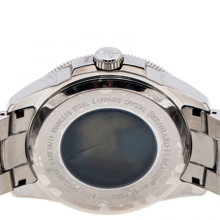 Pre Owned Bernhard H. Mayer White Stainless Steel Force Quantum Men's Wristwatch 43 mm