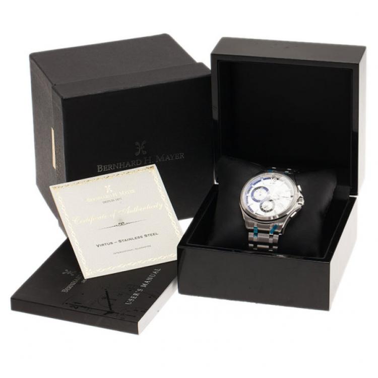 Pre Owned ساعة يد برنارد اتش. ماير ستانلس ستيل فضي 0482/4999 للرجال 41مم