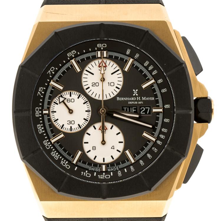 Pre Owned Bernhard H Mayer Grey Stainless Steel Exemplar Rose Gold Limited Edition Men's Wristwatch 46 mm