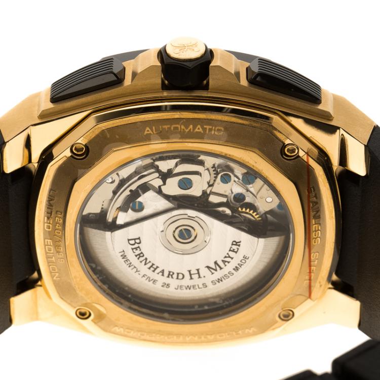Pre Owned Bernhard H Mayer Grey Stainless Steel Exemplar Rose Gold Limited Edition Men's Wristwatch 46 mm
