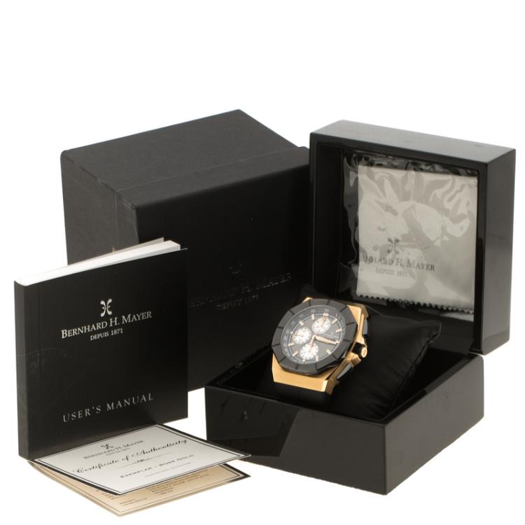 Pre Owned Bernhard H Mayer Grey Stainless Steel Exemplar Rose Gold Limited Edition Men's Wristwatch 46 mm