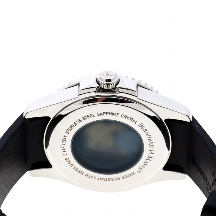 Pre Owned Bernhard H Mayer Black Stainless Steel Force Maximus Men's Wristwatch 43MM