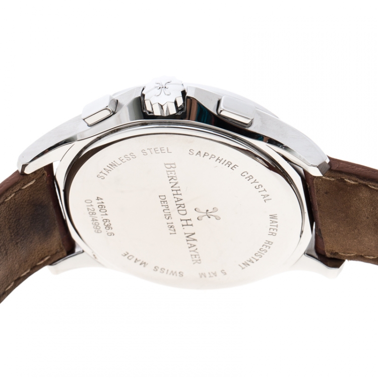 Pre Owned Bernhard H Mayer Depuis 1871 White Stainless Steel  Virtus Men's Wristwatch 43 mm