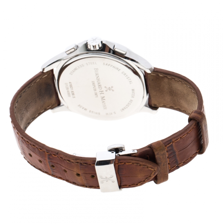 Pre Owned Bernhard H Mayer Depuis 1871 White Stainless Steel  Virtus Men's Wristwatch 43 mm