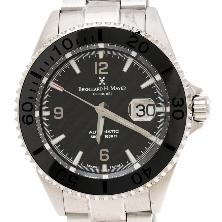 Pre Owned Bernhard H. Meyer Black Stainless Steel Nauticus Austro Limited Edition Men's Wristwatch 45 mm