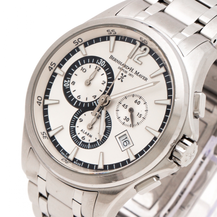 Pre Owned Bernhard H. Mayer Silver White Stainless Steel Virtus Limited Edition Men's Wristwatch 43 mm