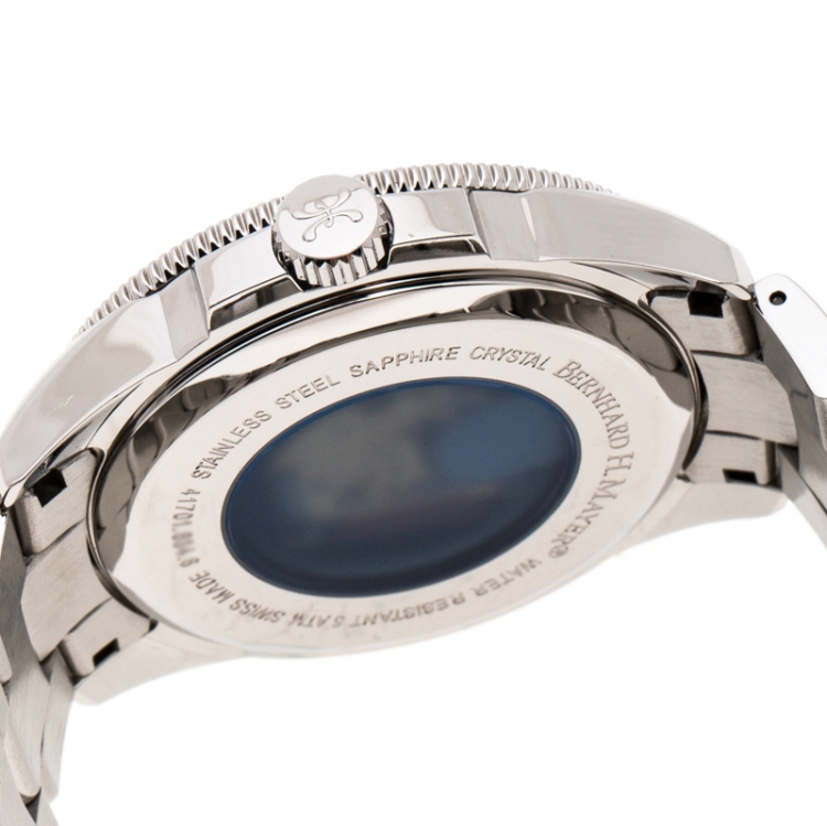 Pre Owned Bernhard H. Mayer White Stainless Steel Force Quantum Men's Wristwatch 43 mm
