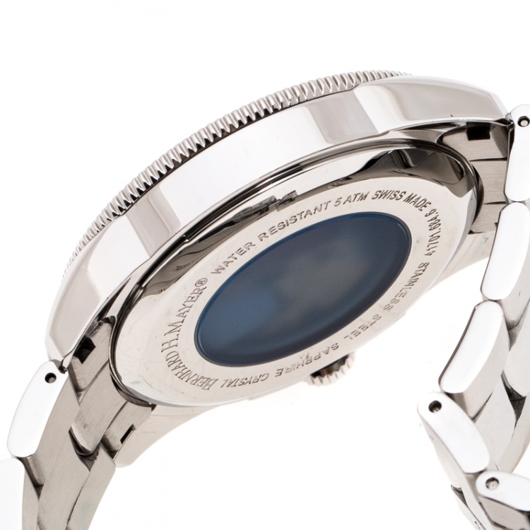Pre Owned Bernhard H. Mayer White Stainless Steel Force Quantum Men's Wristwatch 43 mm