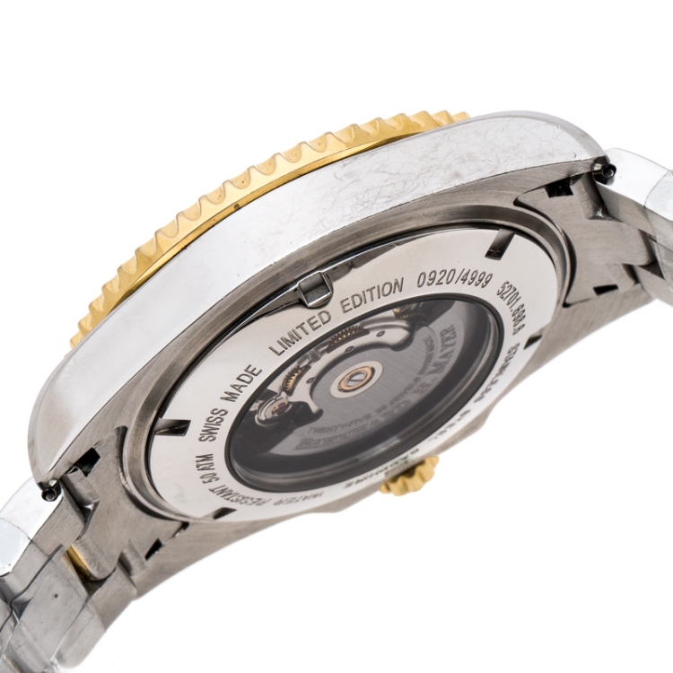 Pre Owned Bernhard H. Mayer Grey Carbon Fiber Two-Tone Stainless Steel Nauticus Royale III Men's Wristwatch 45 mm