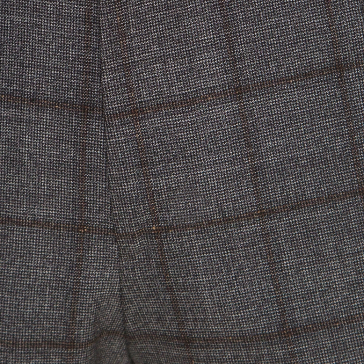 Pre Owned Boss by Hugo Boss Grey Plaid Checked Wool Novan/Ben Slim Fit Suit L