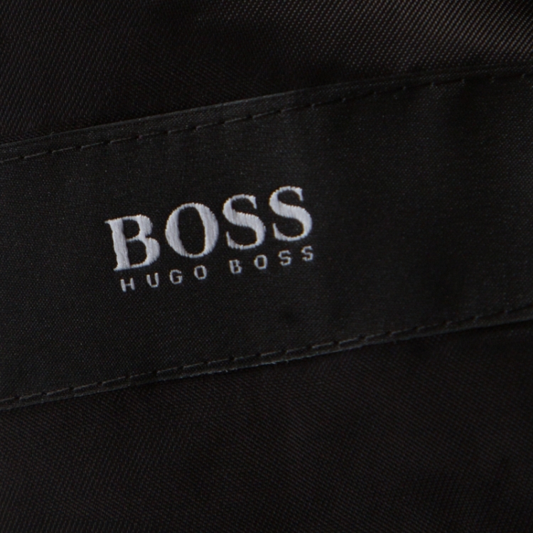Pre Owned Boss by Hugo Boss Grey Plaid Checked Wool Novan/Ben Slim Fit Suit L