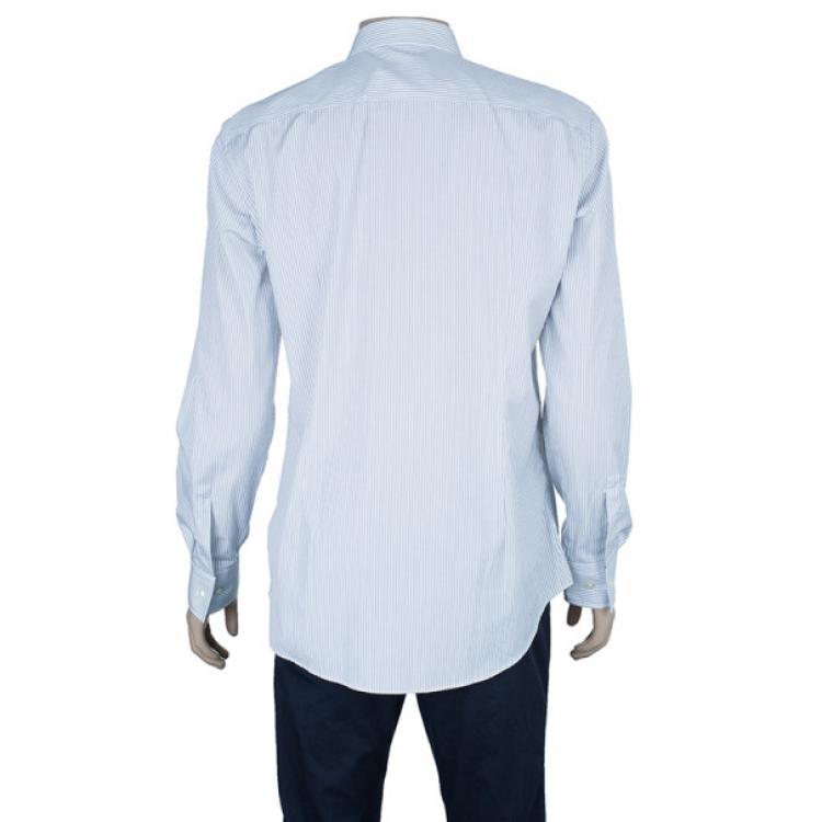Pre Owned BOSS By Hugo Boss Men's Striped Formal Shirt L