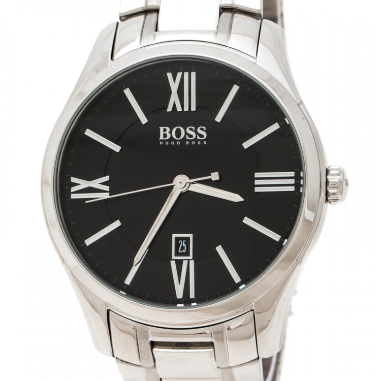 Pre Owned Boss By Hugo Boss Black Stainless Steel HB.225.1.14.2679 Men's Wristwatch 43 mm