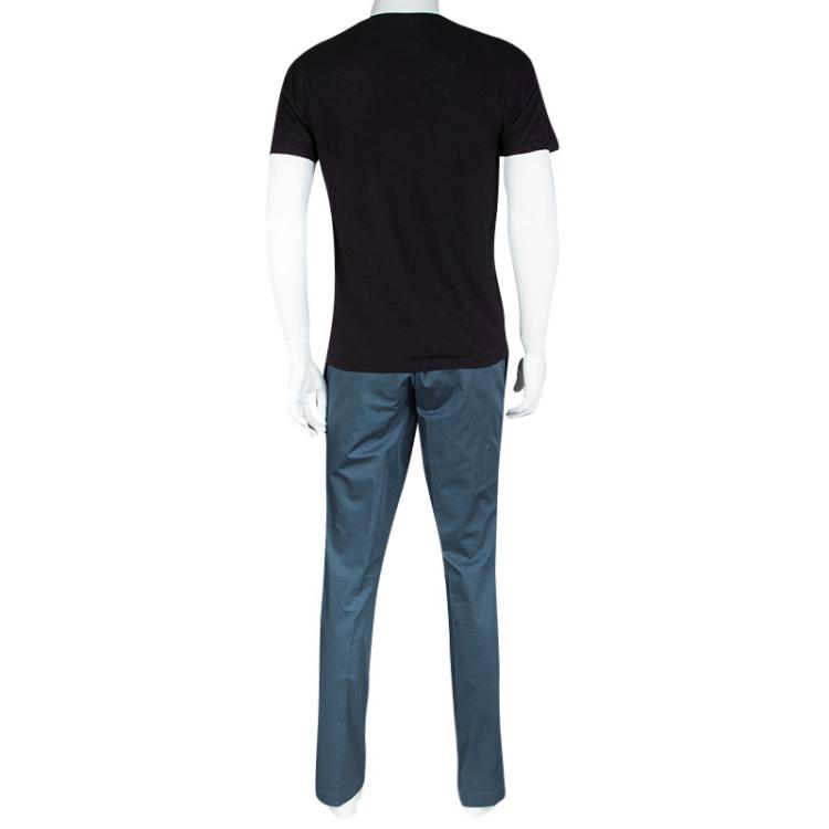 Pre Owned Boss by Hugo Boss Teal Blue Cotton Tailored Pants XL