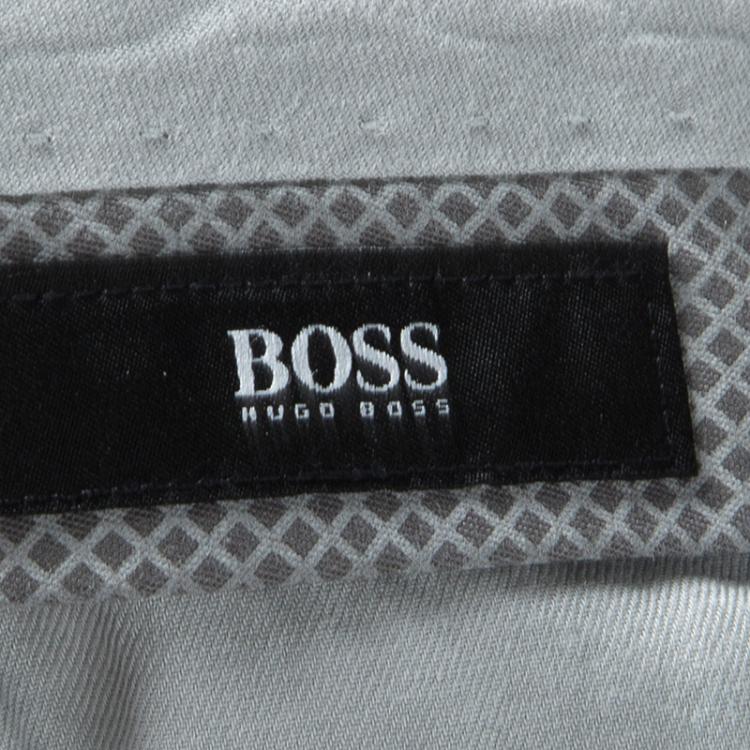 Pre Owned Boss by Hugo Boss Teal Blue Cotton Tailored Pants XL