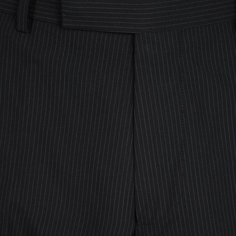 Pre Owned Boss by Hugo Boss Black Striped Wool Pasolini1/Movie1 Suit XL