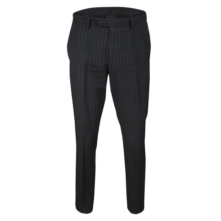 Pre Owned Boss By Hugo Boss Grey Wool Striped The Grand/Central1 Suit M
