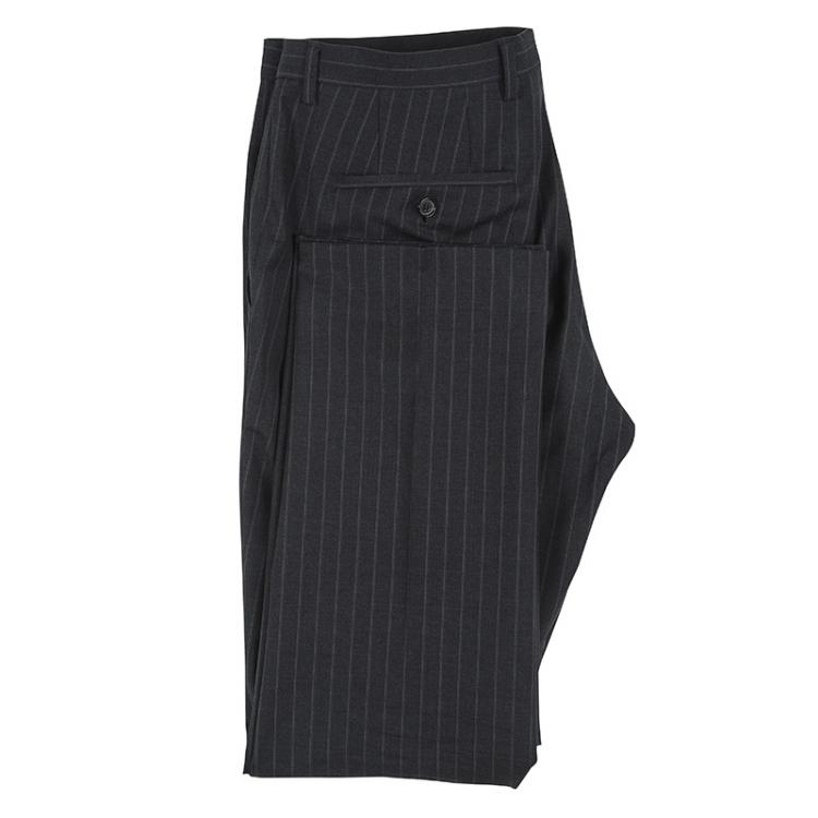 Pre Owned Boss By Hugo Boss Grey Wool Striped The Grand/Central1 Suit M