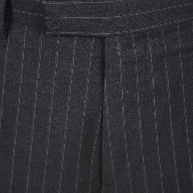 Pre Owned Boss By Hugo Boss Grey Wool Striped The Grand/Central1 Suit M