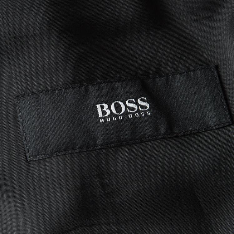 Pre Owned Boss By Hugo Boss Grey Wool Striped The Grand/Central1 Suit M