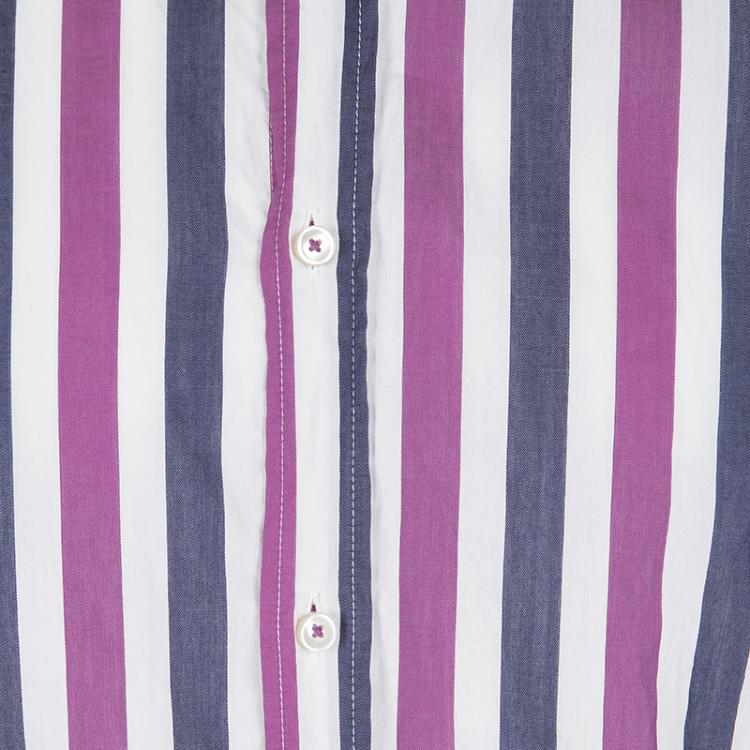 Pre Owned Boss By Hugo Boss Multicolor Striped Long Sleeve Slim Fit Shirt M