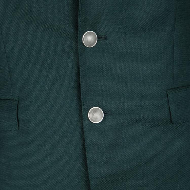 Pre Owned Boss By Hugo Boss Dark Green Wool Rod Blazer M