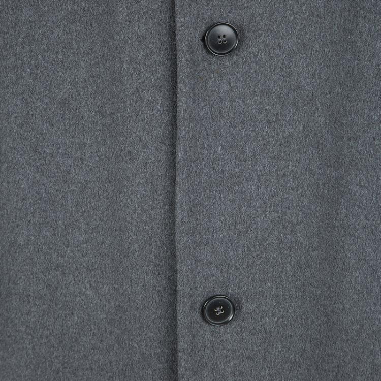 Pre Owned Boss Hugo Boss Grey Wool Cashmere Coat XXL