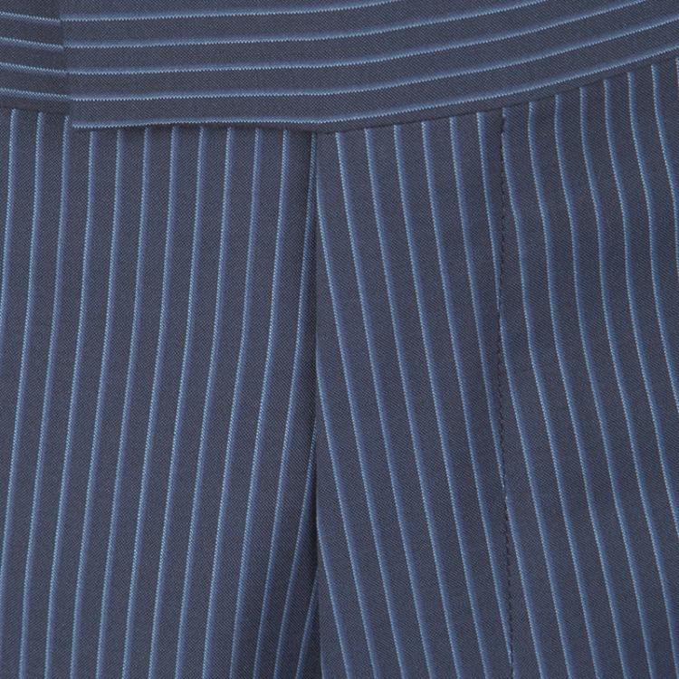 Pre Owned Boss By Hugo Boss Blue Striped Wool The Who/Sharp Suit XXL