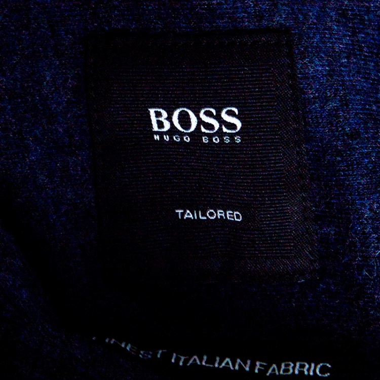 Pre Owned Boss By Hugo Boss Blue Melange Jersey Long Sleeve Button Front Shirt XXL