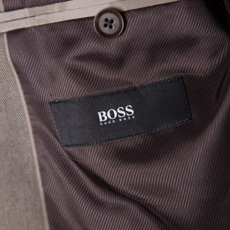 مملوكة مسبقًا Boss by Hugo Boss Brown Wool Suede Elbow Patch Detail Smith Blazer M