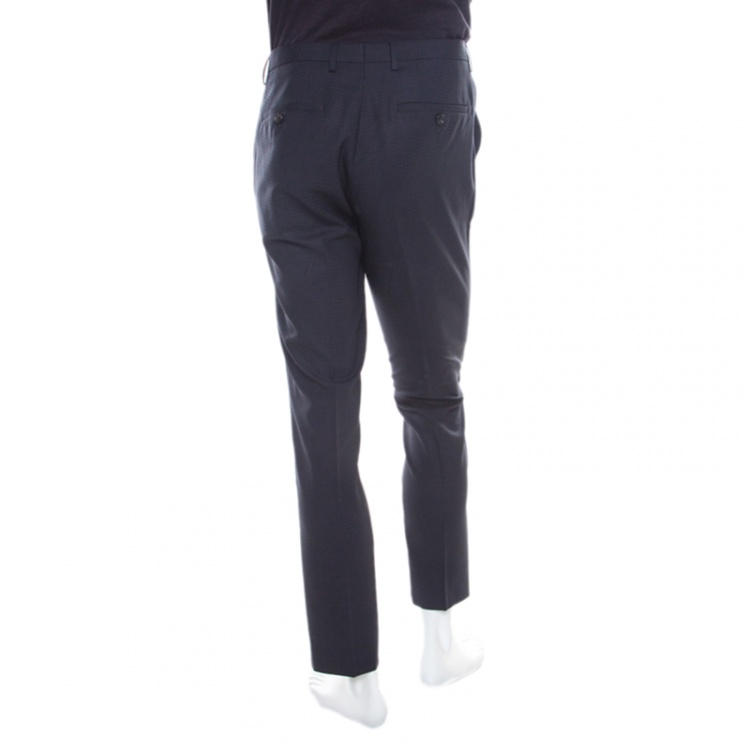 Pre Owned Boss By Hugo Boss Grey Wool Tailored Trousers S