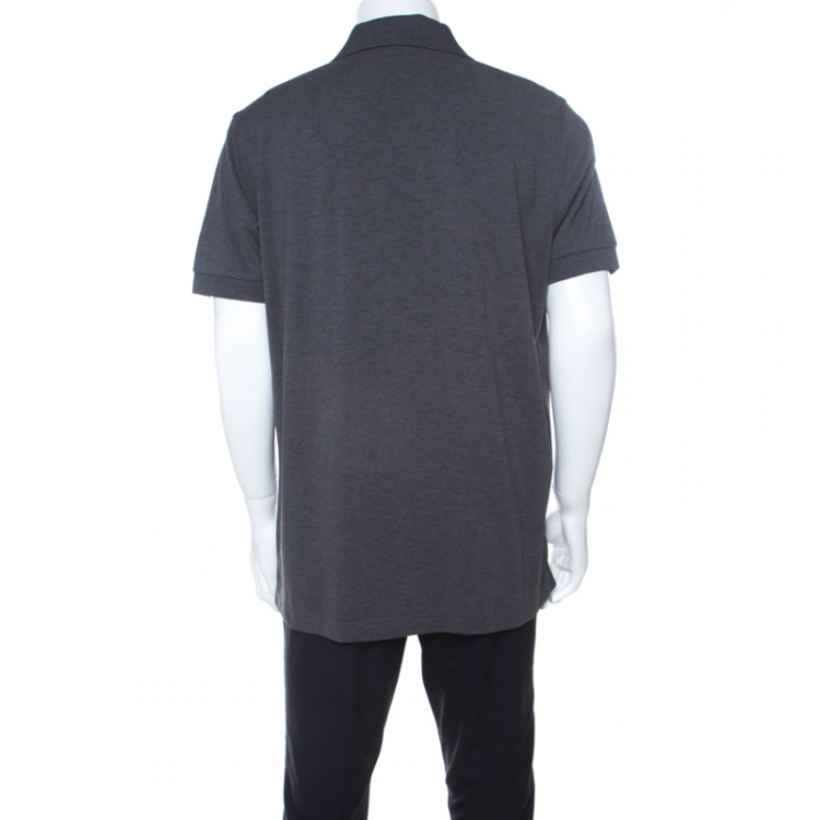 Pre Owned Boss By Hugo Boss Grey Pima Cotton Short Sleeve Polo T Shirt XL