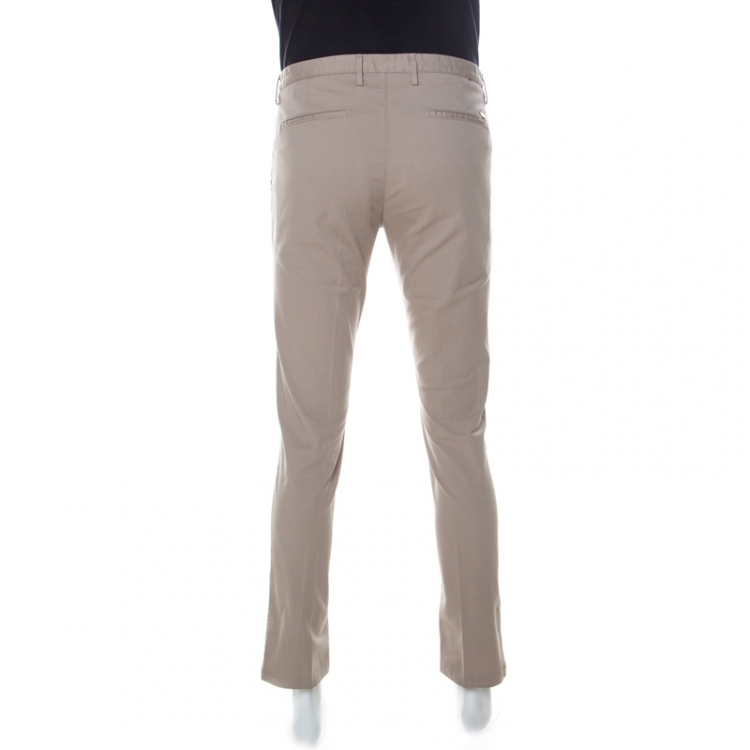Pre Owned Boss by Hugo Boss Beige Stretch Cotton Slim Fit Chinos M