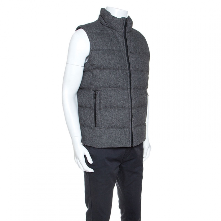 Pre Owned Boss By Hugo Boss Grey Wool Reversible Darnom2 Puffer Jacket L