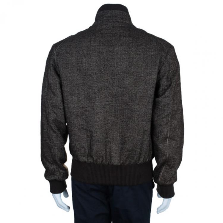 Pre Owned BOSS by Hugo Boss Brown Wool Bomber Men's Jacket M